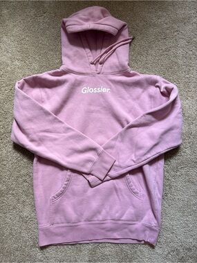 Glossier Women's Pink Logo Hoodie